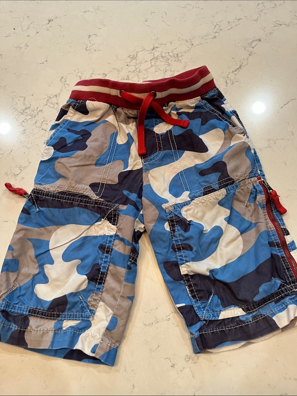 Boden Blue Camo techno shorts